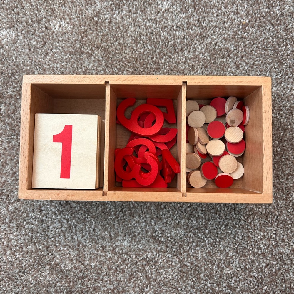 3 Piece Wooden Montessori 1-10 Counter Set